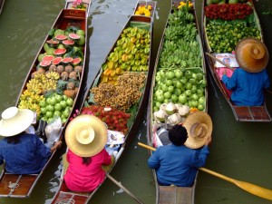 Trhy na vodě Bangkok Thajsko